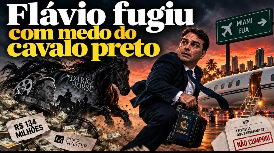 Flávio fugiu com medo do cavalo preto 